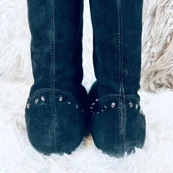 Vintage STEAMPUNK Suede Studded Over Knee Boots - Picture 12 of 16